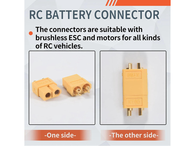 IDUD 5 X Pairs RC XT60 Male & Female PAIR Connector + Heat Shrink