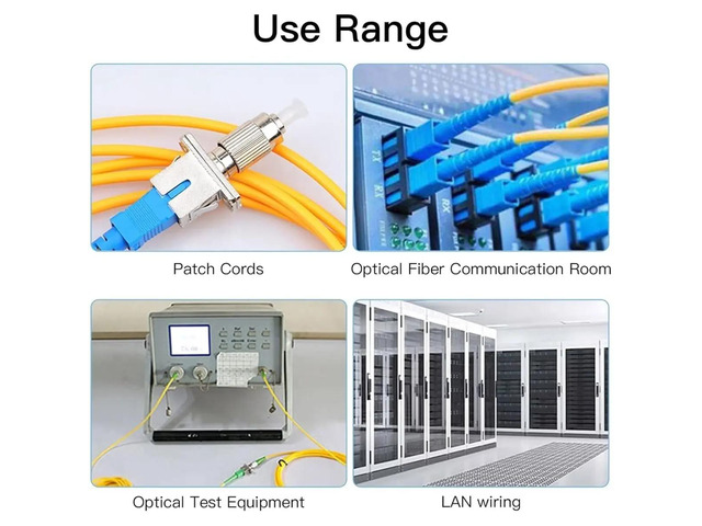 2 Pcs FC Male to SC Female Hybrid Optical Fiber Adapter Simplex Fiber Flange Connector 9/125um SM Optical Equipment Tool