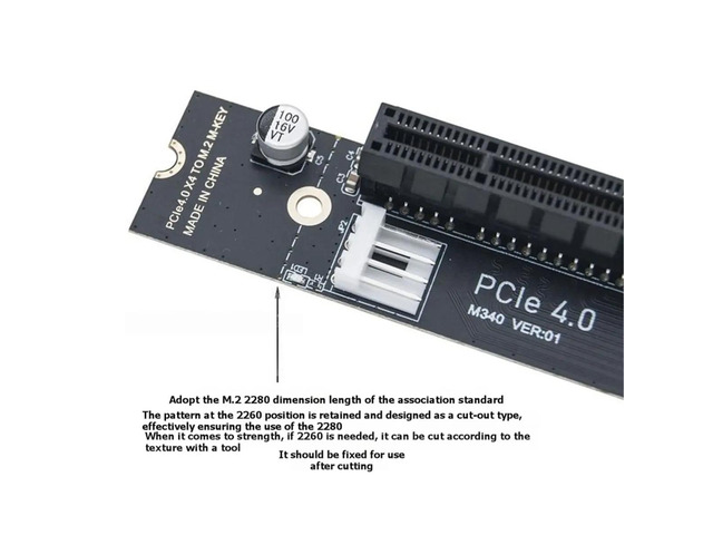 M.2 NVME to PCIE X1 X4 X16 Converter Adapter PCIe 4.0 X4 to M.2 M-Key Expansion Card Supports 2260 2280 with IDE Cable