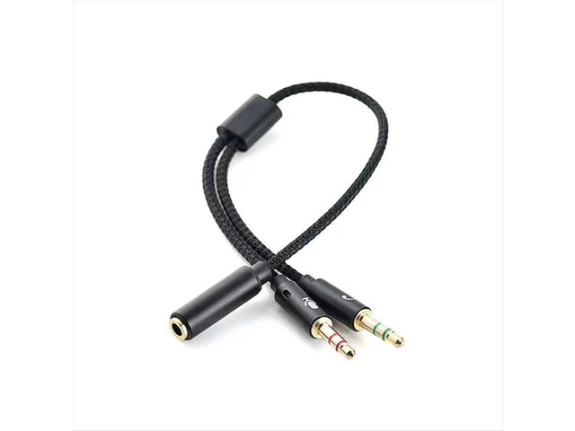3.5mm Headphone Splitter Adapter (Microphone+Audio) Male to Female Stereo Jack Y Line for Smartphone MP3 MP4 Player