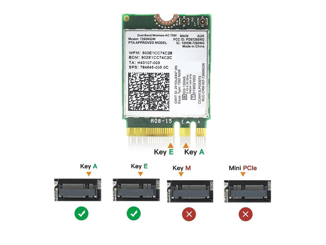 7260NGW AC Network Card with Built-in Antenna 1200M Dual Band 2.4G 5G BT4.0 802.11AC Adapter Card