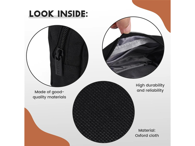 Travel Storage Bag Multifunctional Storage Bag for Laptop Power Adapter Power Bank Data Cable Charger Black
