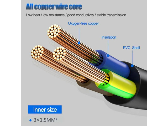 Europea 90 Degree Male Plug to Female Socket Power Extension Cable for PC Computer PDU(0.6M)