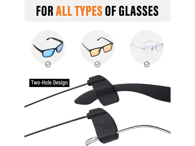 Adjustable Glasses Strap 4 Pcs, Eyeglasses Retainer for Men Women, Sports Sunglasses Strap, Black Neck Lanyard Holder