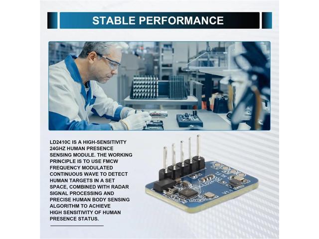LD2410C 24G Radar Human Presence Sensor FMCW Radar Millimeter Wave Motion Detection Module DC5V