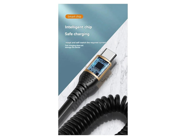90 Degree Spring USB Type C Cable 6A Fast Charging Type-C Cord for 15 16 USB C Cable
