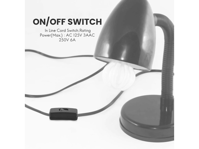 10Pcs AC125V 3A 250V 6A Black ON/OFF In Line Cord Switches for Bedroom