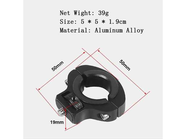 For X4/ Pro 1/4 Bicycle Clip Sports Camera Gimbal Bracket,Bike Motorcycle Handlebar Holder Black+Red