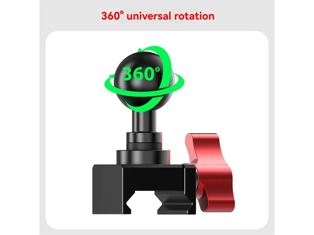 Universal 17mm Ball Head NATO Rail Clamp 360° Omnidirectional Rotation NATO Slide Clip for RS3 RS4 RS5 Gimbal SLR