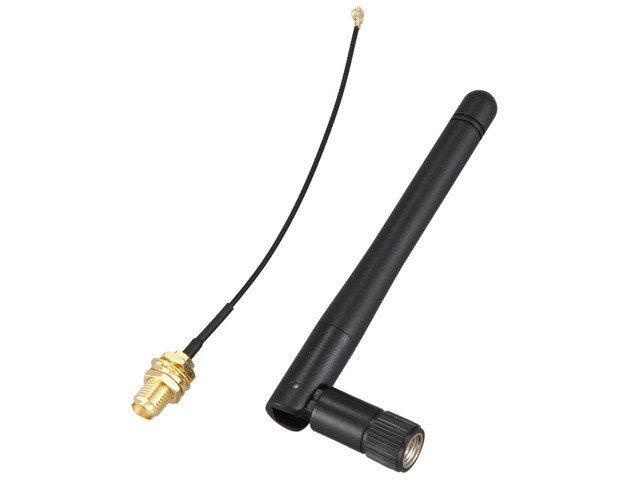 5X 433Mhz Antenna 3Dbi GSM RP-SMA Plug Rubber Waterproof Lorawan Antenna + IPX To SMA Small Cable Extension