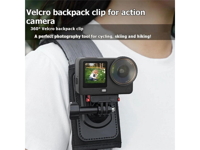 Backpack Strap Mount for POCKET3 ACTION6 Rotatable Quick Release Base Clamp Holder for Action Camera Accessories
