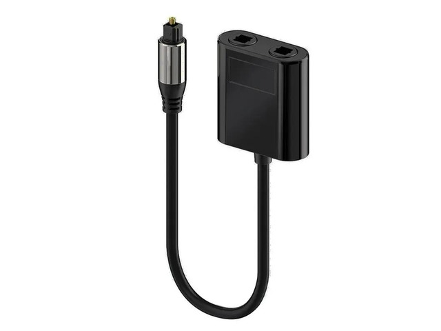 Optical Fiber Cable Splitter 2 In 1 Toslink Converter For HDTV DVD Digital TV Sound Bar Amplifier