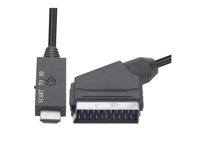 1080P Scart To -Compatible Adapter Scart Male To HD Female Audio Video Converter Adapter For HDTV/DVD/PC 1M