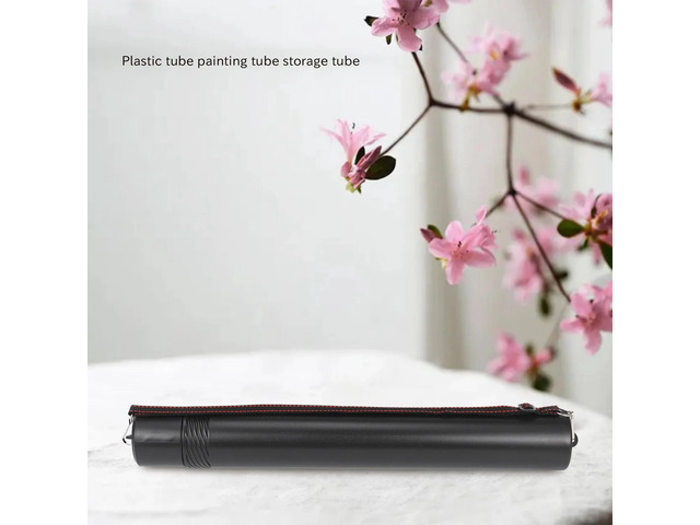 Black Plastic Drawing Picture Storage Tube Poster Scroll Holder