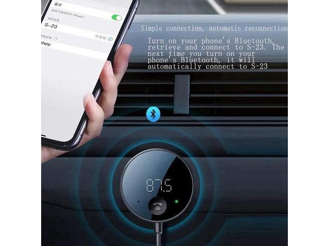 Bluetooth FM Transmitter for Car, Bluetooth AUX Adapter, Bluetooth Receiver for Car Music/Hands-Free Calls/Stereo Audio