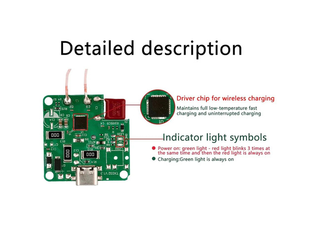 Type-C DC5V/9V/12V 10mm Long-Distance Charging Module Fast Charging 15W for Mobile Phones