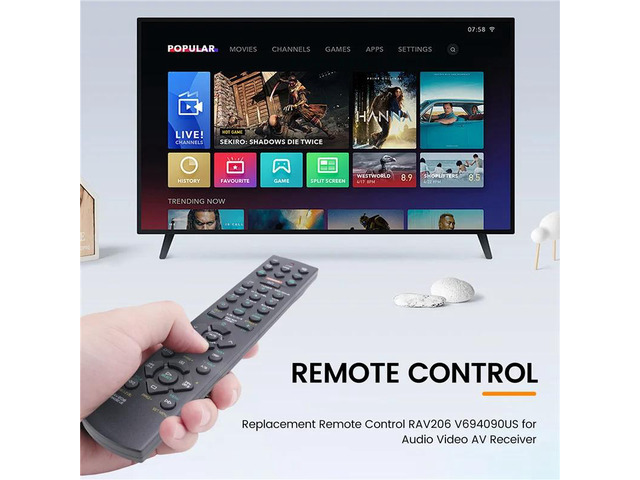Replacement Remote Control RAV206 V694090US For Yamaha Audio Video AV Receiver