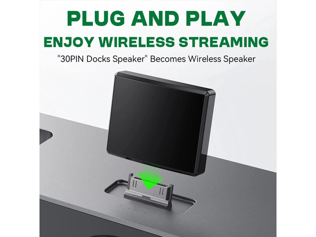 Bluetooth 5.4 30 Pin Audio Receiver High Compatibility HIFI Lossless Music Adapter 30PIN Dock Analog Speaker