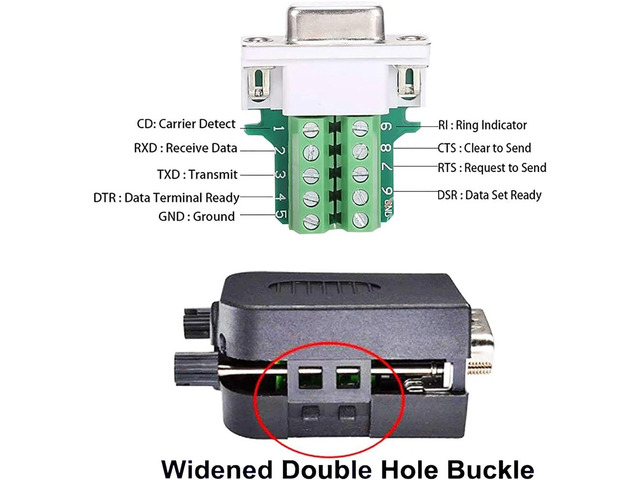 DB9 Solderless RS232 D-SUB Serial to 9Pin Port Terminal Male Female Adapter Connector Breakout Board (2-Male+2-Female)