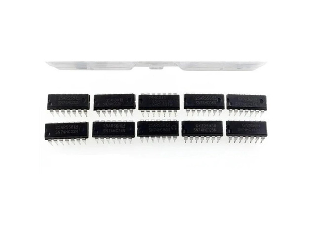 74HC Series IC Assortment 50Pcs 10 Types DIP Integrated Circuit Chips Kit for Electronics Experiment STEM Education