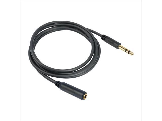 1/4 TRS 6.35MM Male to 6.35MM Female Stereo Extension Cable Gold Plated Headphone Extension Cable Cord 180cm