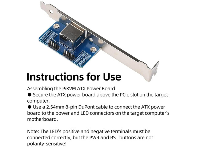 Computer Remote Control PCIE Adapter Connector Board ATX Power Board for Raspberry PiKVM