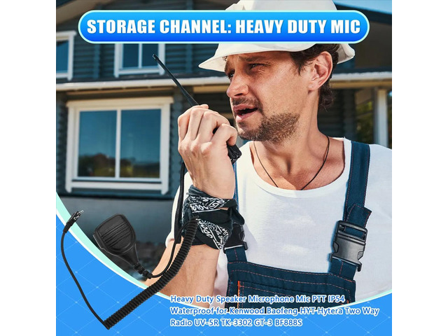 Heavy Duty Speaker Microphone Mic PTT IP54 Waterproof for HYT Two Way Radio UV-5R TK-3302 GT-3 BF888S