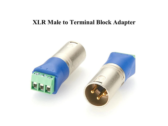3-Pin Male XLR to Terminal Adapter Solderless XLR Terminal Block Microphone Audio Connector for DMX512 PCM-0667