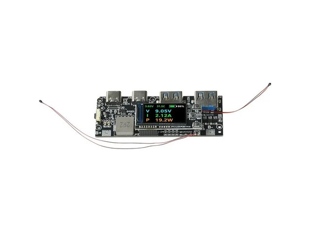 22.5W Bidirectional Fast Charging Module With TFT Color Display And Thermal Protection For Power Bank Mainboard, With PD
