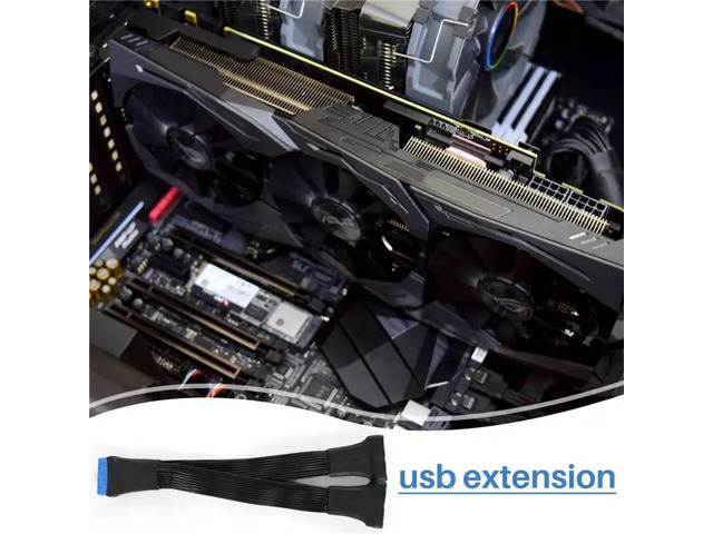 2Pcs Motherboard USB 3.0 19PIN Header 1 To 2 Extension Splitter Cable,12Cm 19Pin Internal Extension Header Adapter Cable