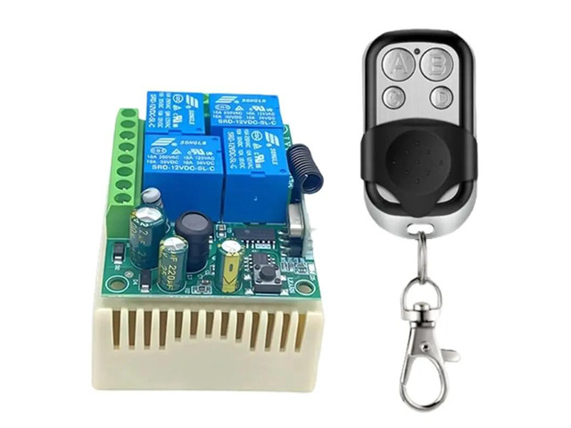 AC220V 433Mhz For Universal Remote Control 4CH RF Relay Receiver 1 Transmitter For Garage Door Control