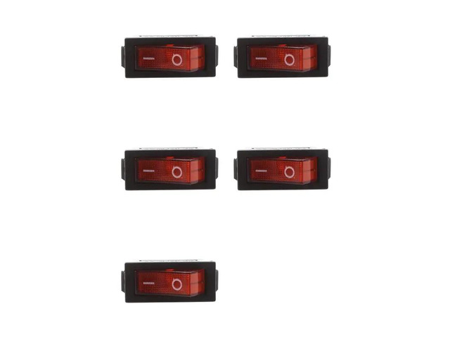 AC 16A/250V 20A/125V Red Light Illuminated On Off SPST Boat Rocker Switch X 25 Pcs