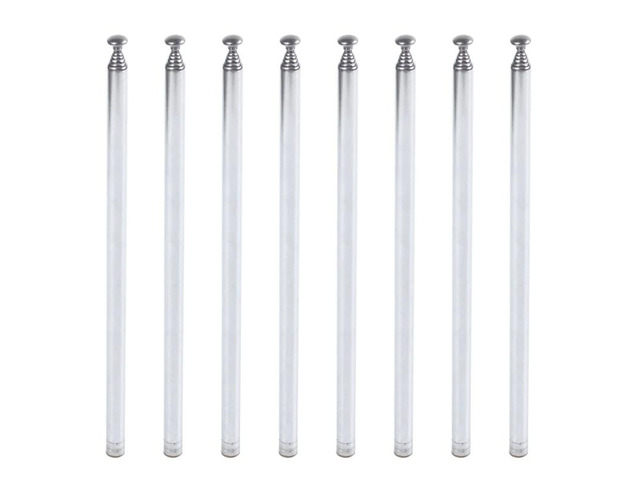 8Pcs 96Cm Length 7 Section Telescoping Stainless Steel AM FM Radio TV Antenna
