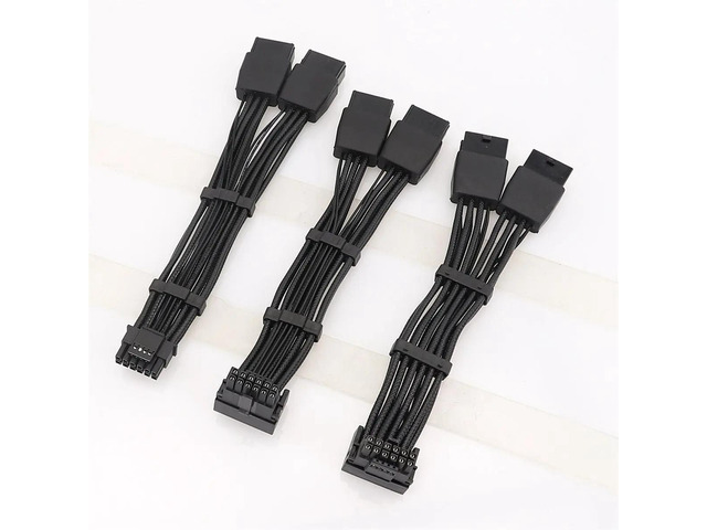 GPU RTX4090 RTX4080 Series 16AWG 2x8pin PCI-E to 16Pin (12+4) PCI-E 5.0 12VHPWR Connector 90-Degree Elbow 2X8PM