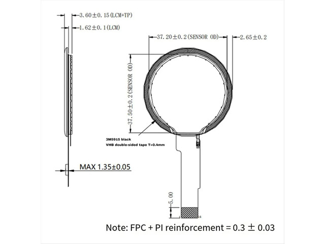 1.28 Inch Round IPS Capacitive Touch Screen 4W SPI Interface 15Pin GC9A01 Driver CST816T CTP 240x240