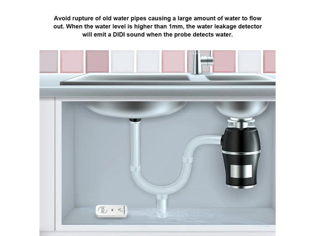 Water Sensor 90Db Alarm Water Leak Detector Alert Monitoring Of Leaks And Drip Alarm For Kitchen Bathroom Basemen-AAAE