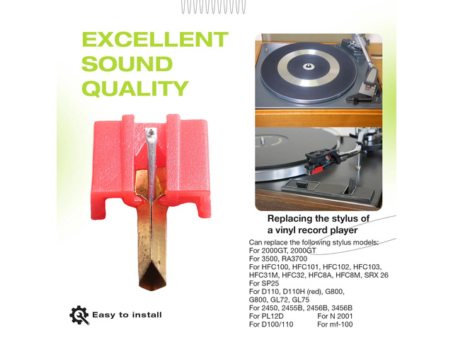 Turntable Stylus Replace For Tenorel N2001 D For Pioneer PL-12D For Goldring D100 110 Gramophone Turntable Stylus Kit