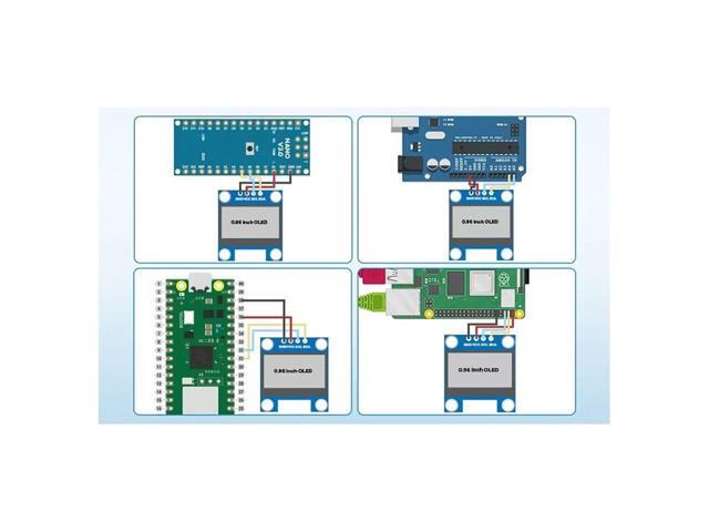 0.96 Inch OLED Display Screen Module SPI 128x64 3.3V-5V Blue for ESP8266 2pcs