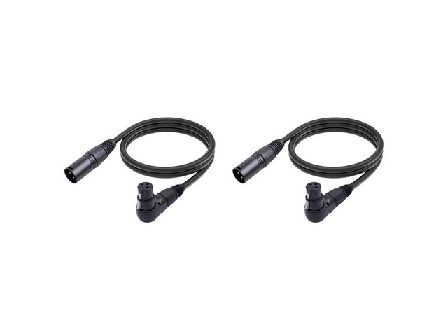 2Pcs XLR Microphone Extension Cable Adapter, 90 Degree XLR Female To Straight XLR Male 3-Pin Mic Cable 1M