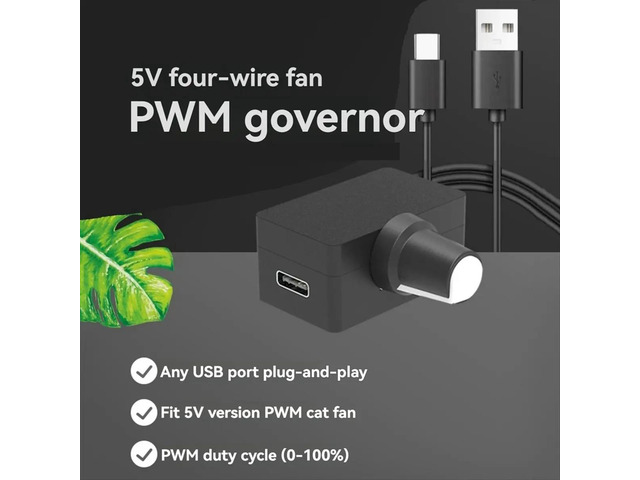 5V PWM Speed Controller 5V 4Pin PWM Fan Governor PWM Governor USB TYPE-C Power Supply DIY Cooler for 5V 4Pin Fan