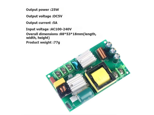 1PCS 25W 5V5A Switching Power Supply Bare Board Power Supply Strip Screen Power Supply LED Screen Power Supply