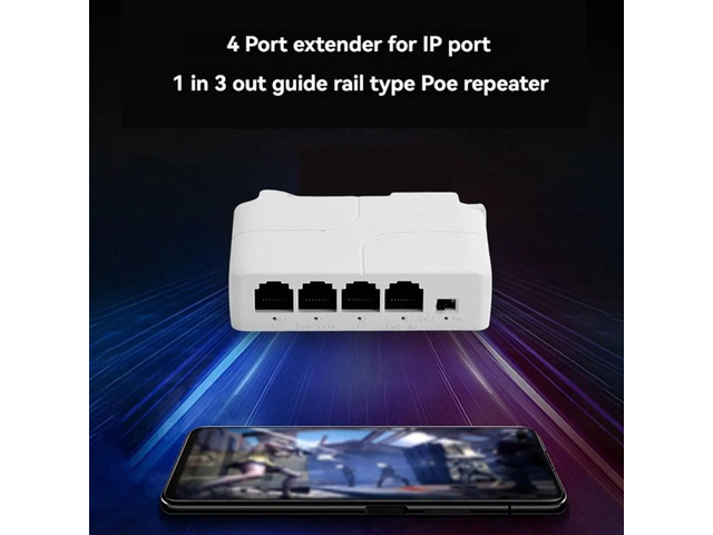 Repeater 1 Input 3 Output DIN-Rail Standard POE Repeater 4-Port Waterproof Extender Hundred Gigabit Network Extender