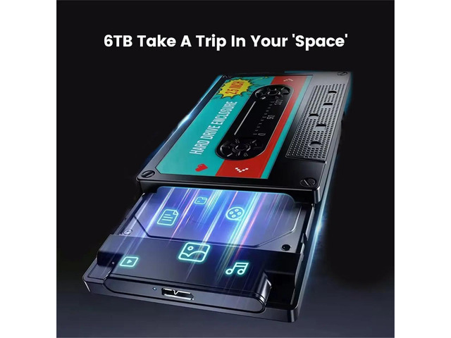 2.5'' Inch Hard Drive Enclosure USB C SATA III Classic SSD HDD External Case Storage Box Shockproof for PC Laptop Type C