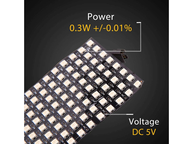 LED Matrix Panel, WS2812B RGB 832 Pixels Digital Flexible Dot Matrix Individually Addressable LED Display Screen