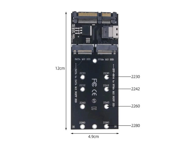 M2 SSD Adapter M.2 SATA Ngff SSD to SATA + M2 NVME SSD to SFF-8654 Converter SATA to M2 Expansion Card