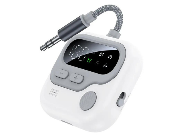Audio Receiver Transmitter LED Display 5.4 3.5Mm AUX TF Card For Airplane TV PC Car
