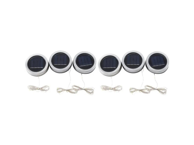 6PCS Solar Decorative Light Lid Outdoor Waterproof Solar Power Glass Decorative Light Accessories Warm White