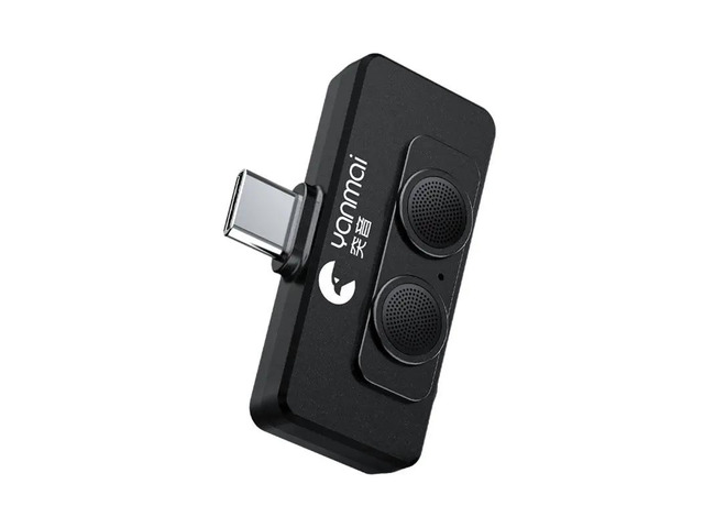 Yanmai R6 Dual Microphone Mobile Phone Mic For Live Broadcast Recording Interview For Vlogging, AI Noise Reduction Black-AAAE