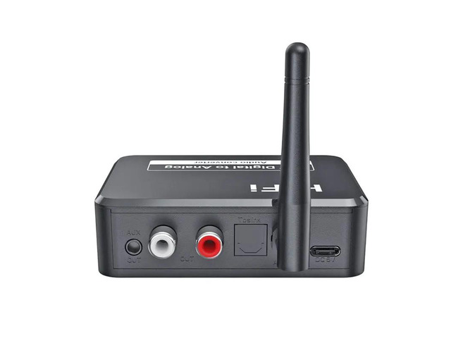 Digital To Analog Audio DAC Converter Adapter 3.5Mm 3.5 AUX Jack RCA L/R Bluetooth 5.3 Receiver SPDIF Optical Toslin