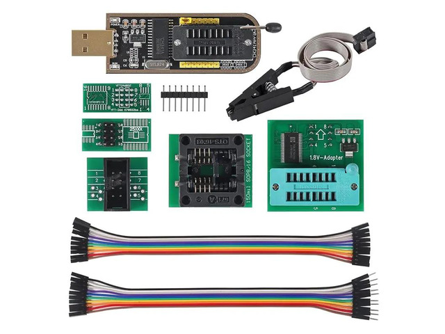 CH341A BIOS EEPROM USB Programmer With SOIC8 SOP8 Test Clip And Adapters